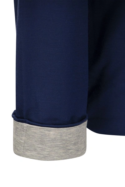 Shop Sease Round Reve - Wool And Cotton Double Faced Sweater In Bluette