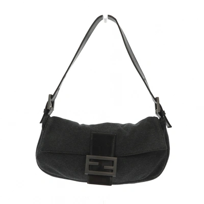 Baguette cloth handbag Fendi Black in Fabric - 32858950