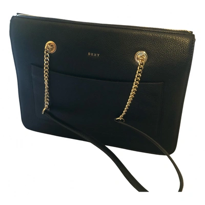 Pre-owned Donna Karan Leather Handbag In Black