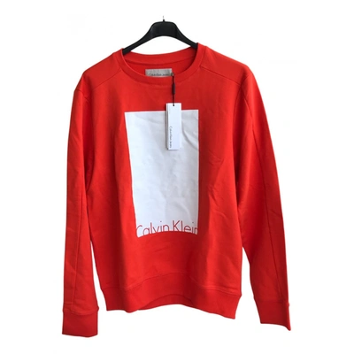 Pre-owned Calvin Klein Sweatshirt In Orange