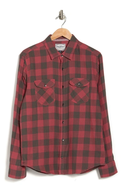 Shop Flag And Anthem Dobbins Buffalo Check Regular Fit Shirt In Red/ Black