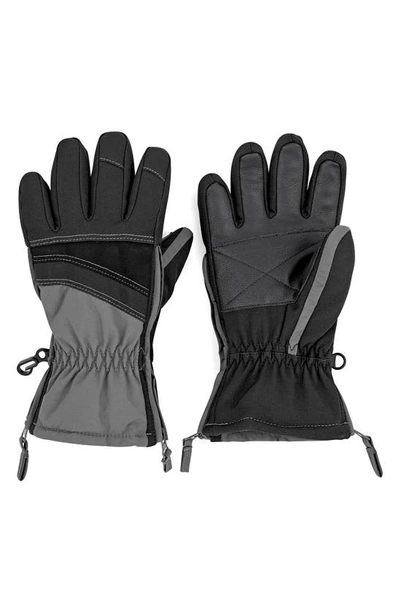 Shop Zip Glove Kids' Mixed Media Winter Gloves In Black