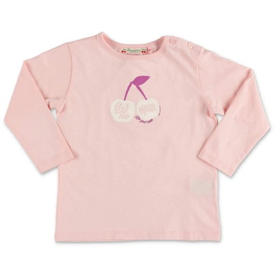 Shop Bonpoint Cherry Printed Crewneck Top In Pink