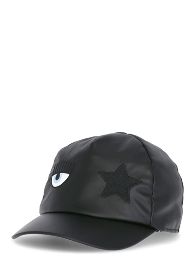 Shop Chiara Ferragni Kids Eye Star Embroidered Cap In Black