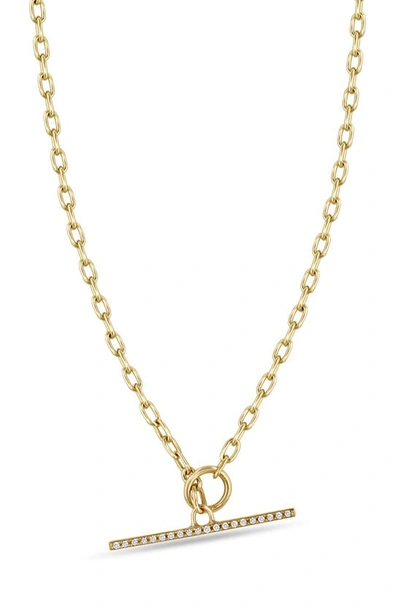 Shop Zoë Chicco Diamond Toggle Pendant Necklace In 14k Yg