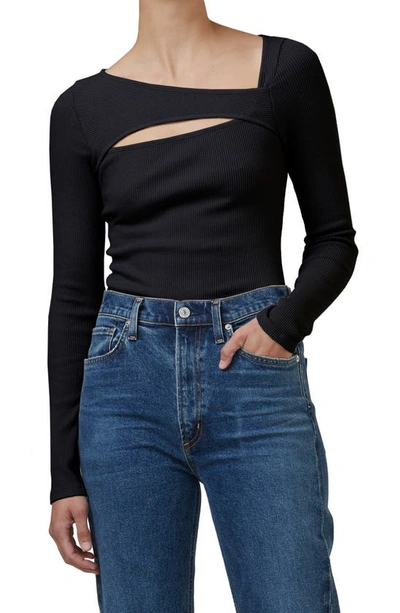 Shop Citizens Of Humanity Iris Cutout Long Sleeve Top In Black