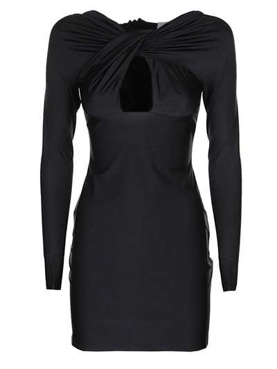Shop Coperni Cut Out Draped Dress In Black
