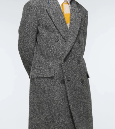 Shop Fendi Alpaca-blend Double-breasted Coat In Cenere