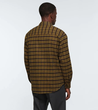 Shop Auralee Checked Cotton And Silk Shirt In Brown Check