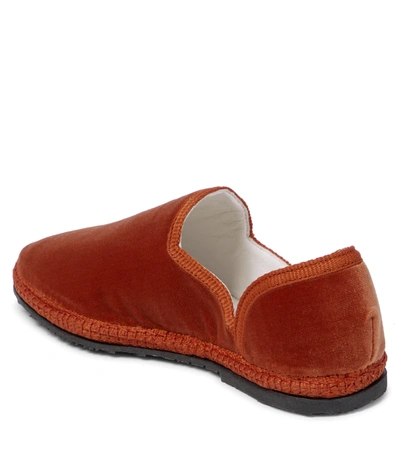 Shop The Row Friulane Velvet Loafers In Burnt Orange