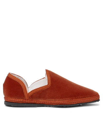 Shop The Row Friulane Velvet Loafers In Burnt Orange