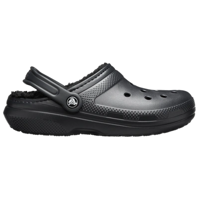 Shop Crocs Mens  Classic Lined Clogs In Black/black
