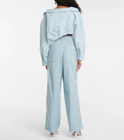 Shop Jacquemus La Chemise Mejean Cotton Shirt In Light Blue 213sh11-213 128320