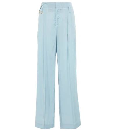 Jacquemus Womens Light Blue Le Pantalon Notte Wide-leg High-rise Woven  Trousers 10 | ModeSens