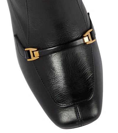 Saint Laurent 105mm Camden Leather Boots In Noir