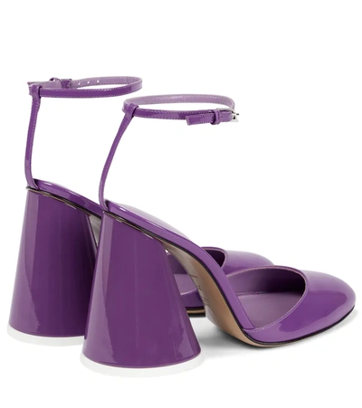 Shop Attico Luz Patent Leather Slingback Pumps In Violet