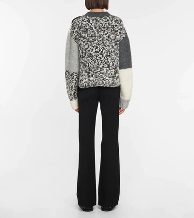 Joseph Intarsia Wool-blend Sweater In Grey Combo