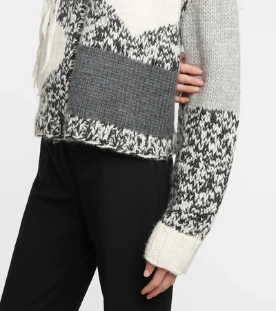 Joseph Intarsia Wool-blend Sweater In Grey Combo