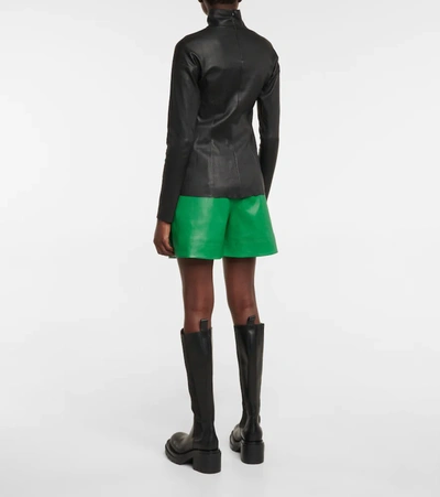 Shop Stouls Malcolm 22 High-neck Leather Top In Noir