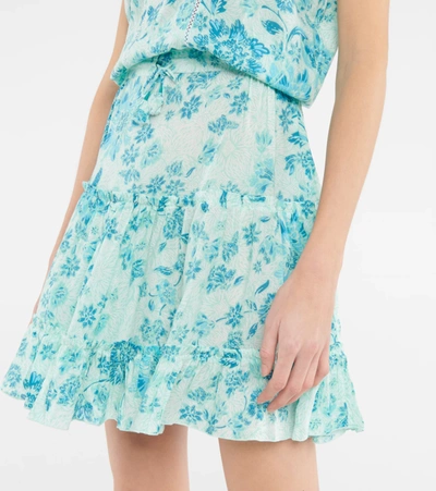 Poupette St Barth Clara Tasseled Printed Minidress In Aqua Grasse