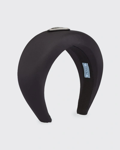 Shop Prada Re-nylon Padded Headband In Black