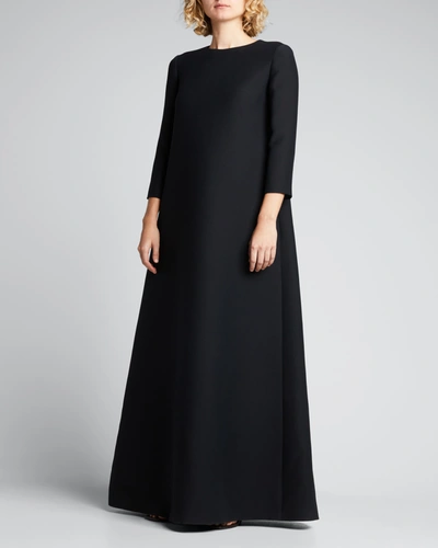 Shop The Row Stefos A-line Wool Dress In Black