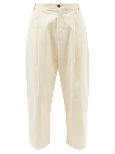 Deep Pleat Volume Pant Cream Cotton Volume Pant With Front Pleat - Sorte In  Beige