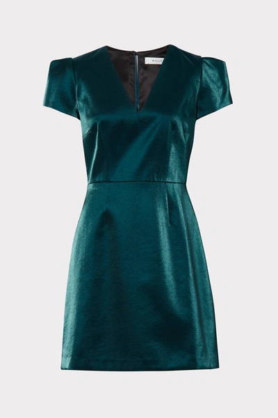 Shop Milly Atalie Glazed Dress In Emerald