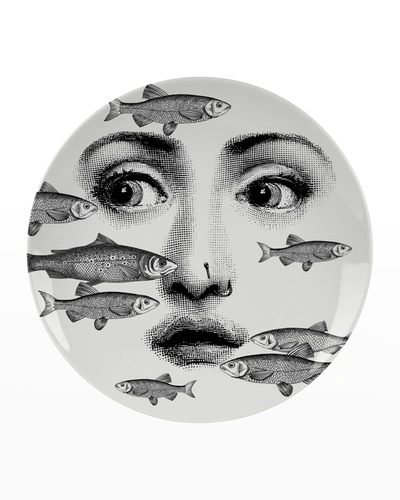 Shop Fornasetti Tema E Variazioni N. 392 Swimming Fish Over Face Wall Plate