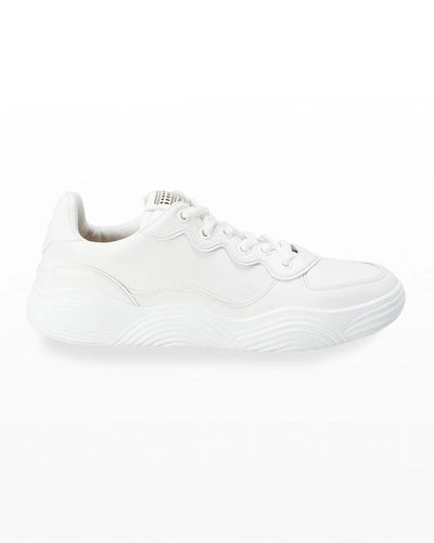 Shop Alaïa Leather Low-top Sneakers In Blanc Casse