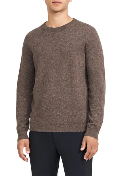 Shop Theory Hilles Cashmere Crewneck Sweater In Tapir Mouline