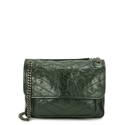 Yves Saint Laurent, Bags, Ysl Niki B Vintage Leather Dark Green