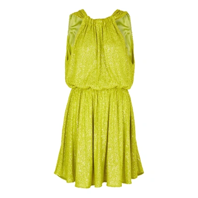 Shop In The Mood For Love Belle Vie Lime Sequin Mini Dress