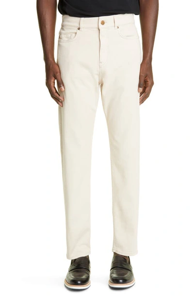 Shop Agnona Cotton & Cashmere Blend Jeans In Fog