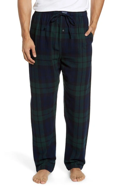Shop Polo Ralph Lauren Plaid Flannel Pajama Pants In Blackwatch