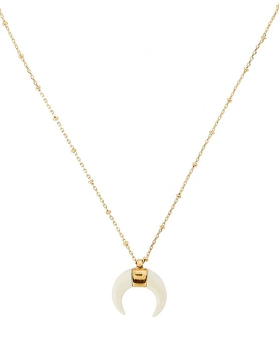 Shop Isabel Marant Zanzibar Horn Pendant Necklace In Ivory