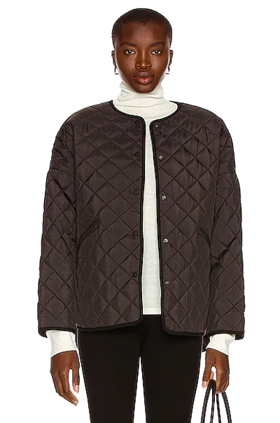 Totême Oversized Quilted Buttoned Jacket In Black