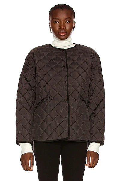 Totême Oversized Quilted Buttoned Jacket In Black