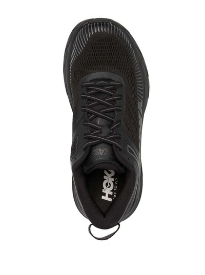 Shop Hoka One One Black Fabric And Rubber Sneakers With Embossed Finishes