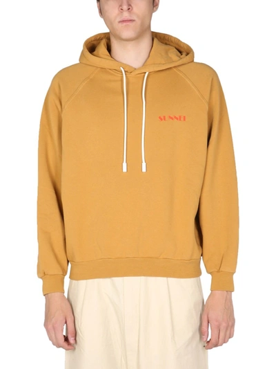 Shop Sunnei Sweatshirt With Mini Logo Unisex In Brown