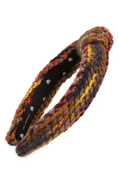 Shop Lele Sadoughi Abstract Leopard Knotted Headband In Terracotta