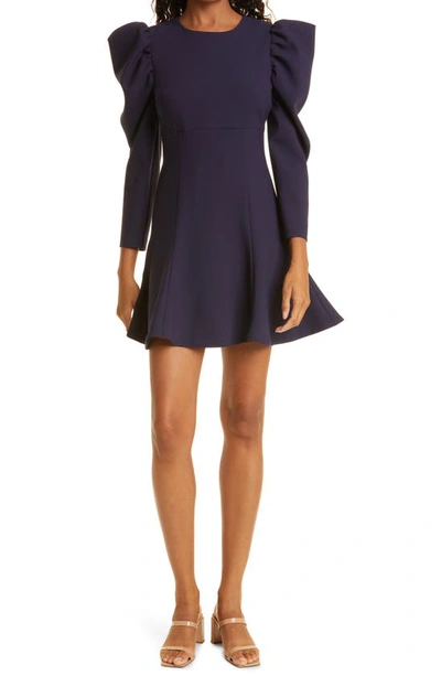 Shop Likely Alia Long Sleeve Fit & Flare Cocktail Dress In Navy