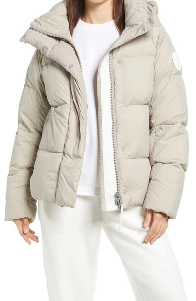Shop Canada Goose Junction 750 Fill Power Down Packable Parka In Limestone - Calcaire