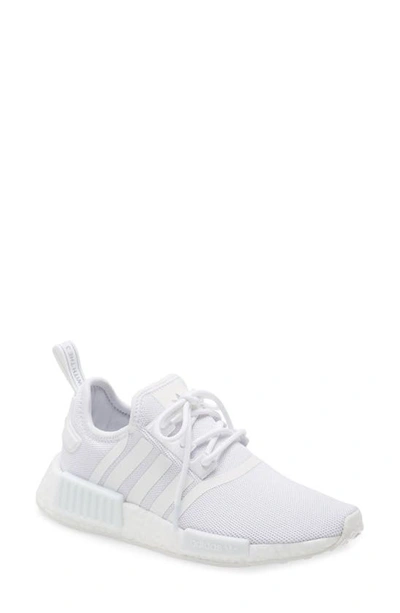 Shop Adidas Originals Nmd R1 Primeblue Athletic Shoe In White/ White/ Silver Met