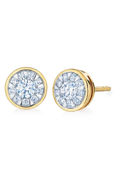 Shop Kwiat Sunburst Diamond Stud Earrings In Yellow Gold