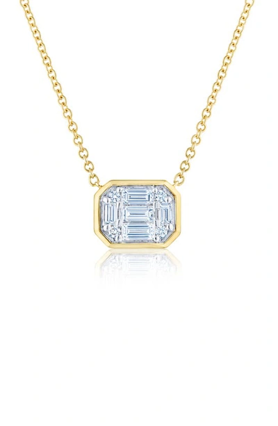 Shop Kwiat Sunburst Diamond Pendant Necklace In Yellow Gold