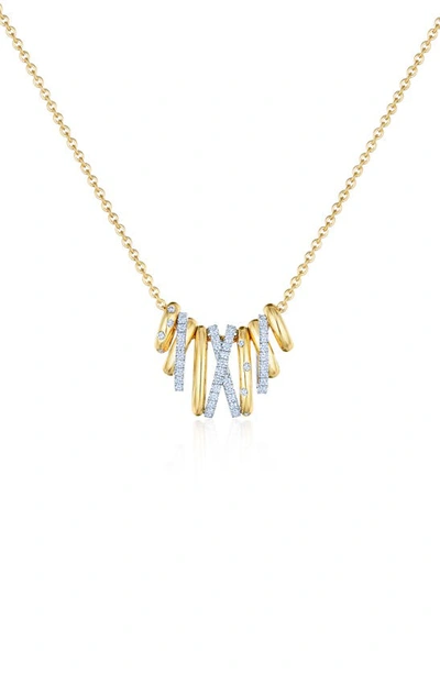 Shop Kwiat Orbit Diamond Pendant Necklace In Yellow Gold/ Diamond