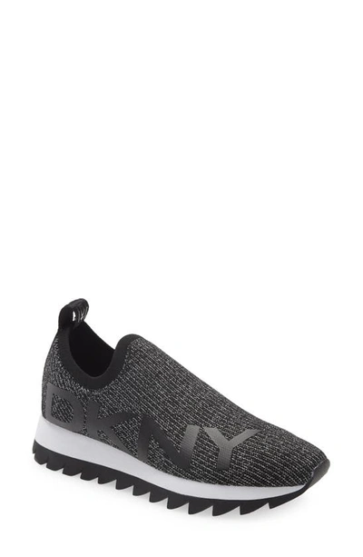 Shop Dkny Azer Sneaker In Silver/ Black