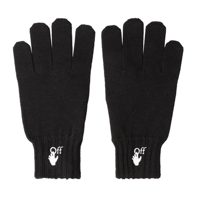 Shop Off-white Hand Off Wool Gloves In Black