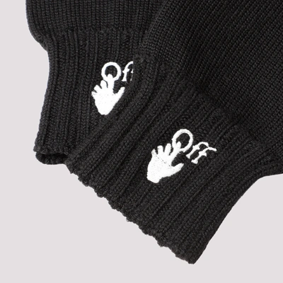 Shop Off-white Hand Off Wool Gloves In Black